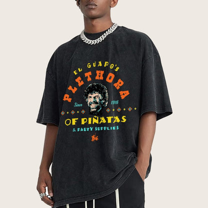 A Character's Plethora Of Pinatas & Party Supplies Vintage Distressed T-shirt