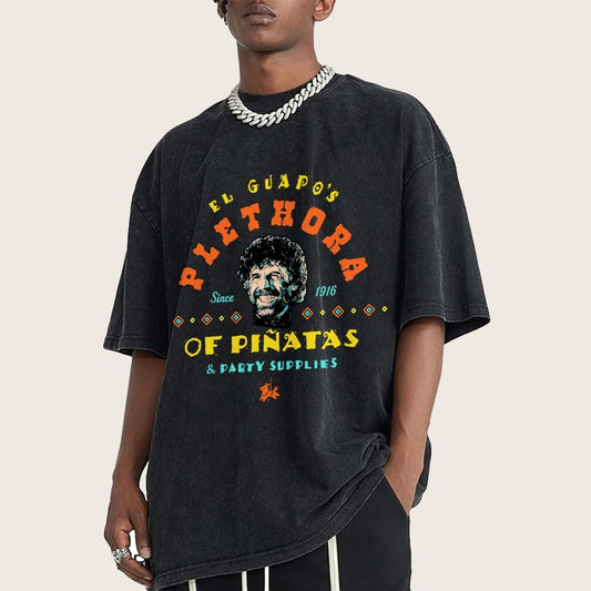 A Character's Plethora Of Pinatas & Party Supplies Vintage Distressed T-shirt