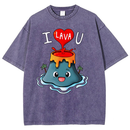 Valentine's Day.I Lava You Vintage Distressed T-shirt