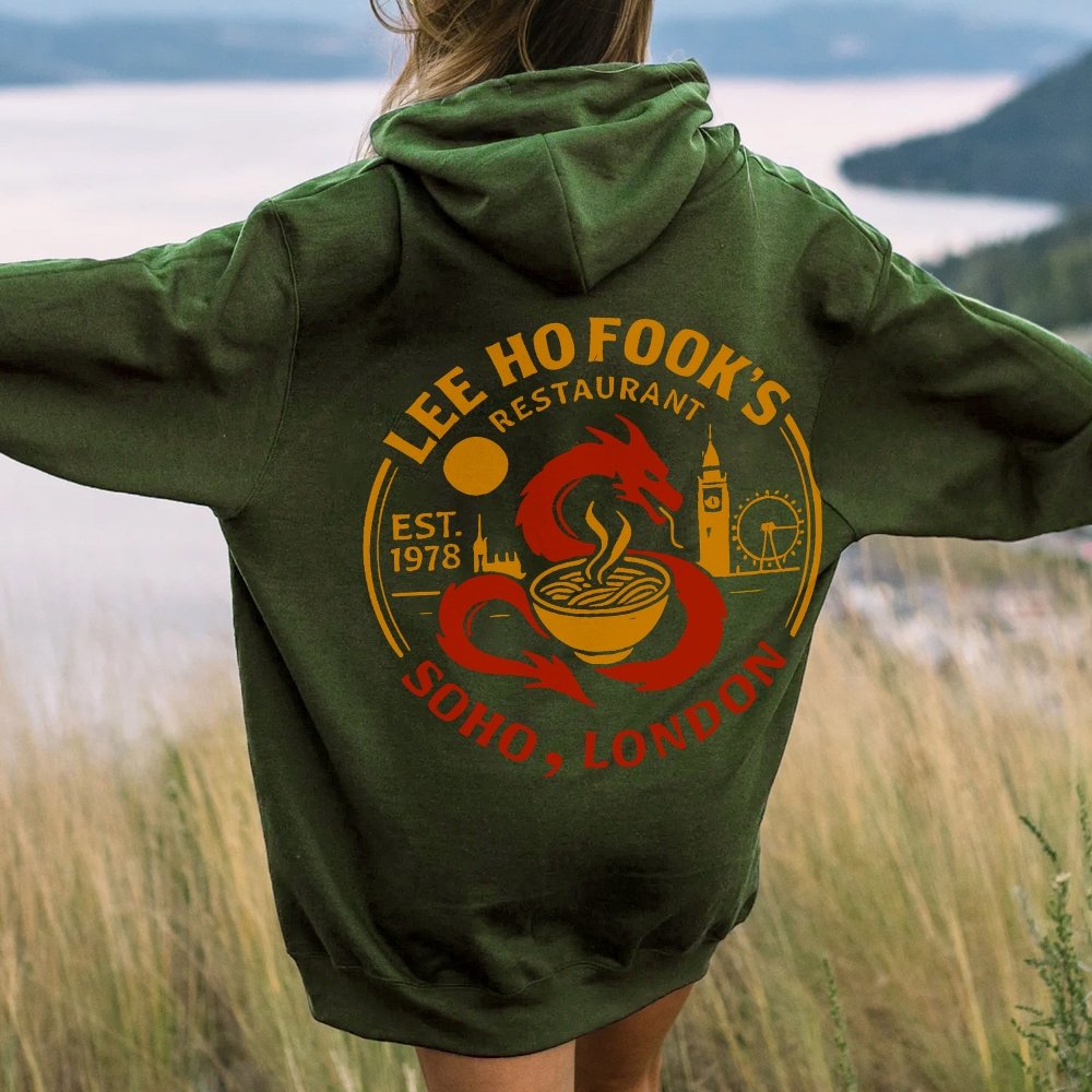 Lee Ho Fooks Printed Back Cotton Hoodie