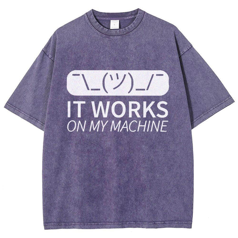 It Works On My Machine Programmer Vintage Distressed T-shirt