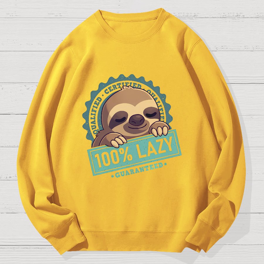 100% Lazy Sloth Geek Cotton Sweatshirt