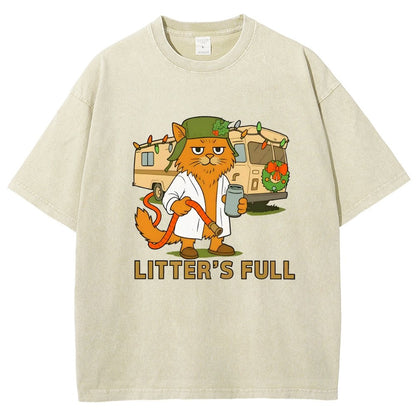Christmas Shitters Full Cat Vintage Distressed T-shirt