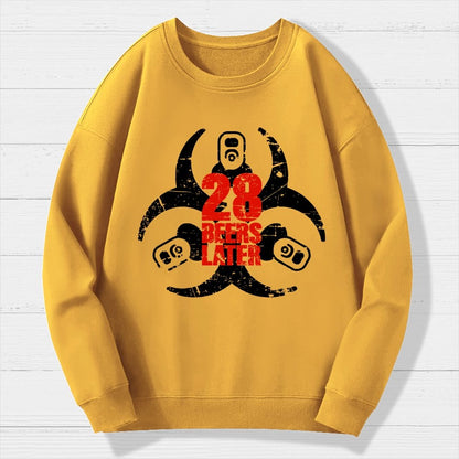 28 beers later Geek Cotton Sweatshirt