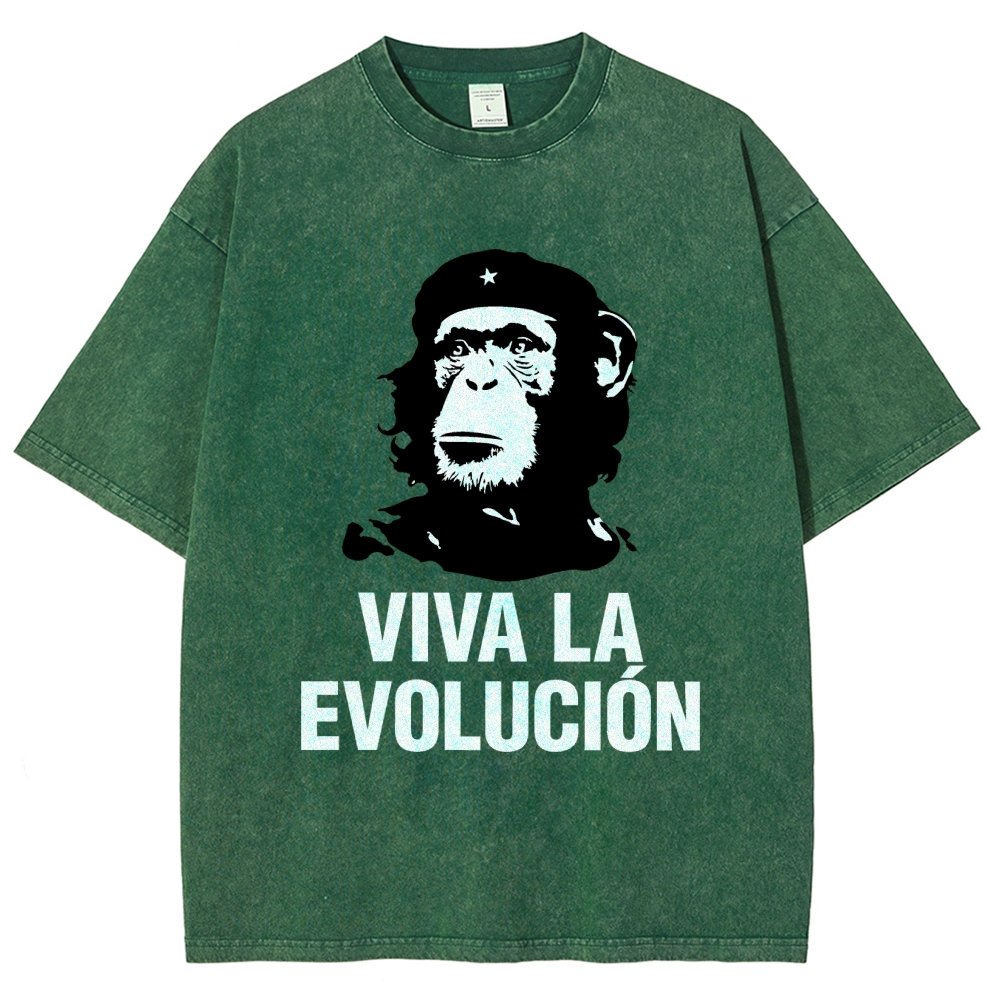 Marxist Evolution Funny Chimpanzee Monkey Rebellious Figure Parody Slogan Vintage Distressed T-shirt