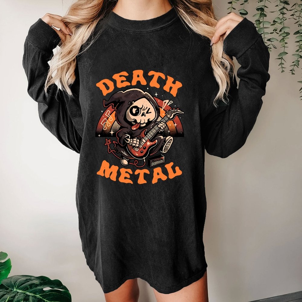 Death Metal Reaper Washed Long Sleeve Tee