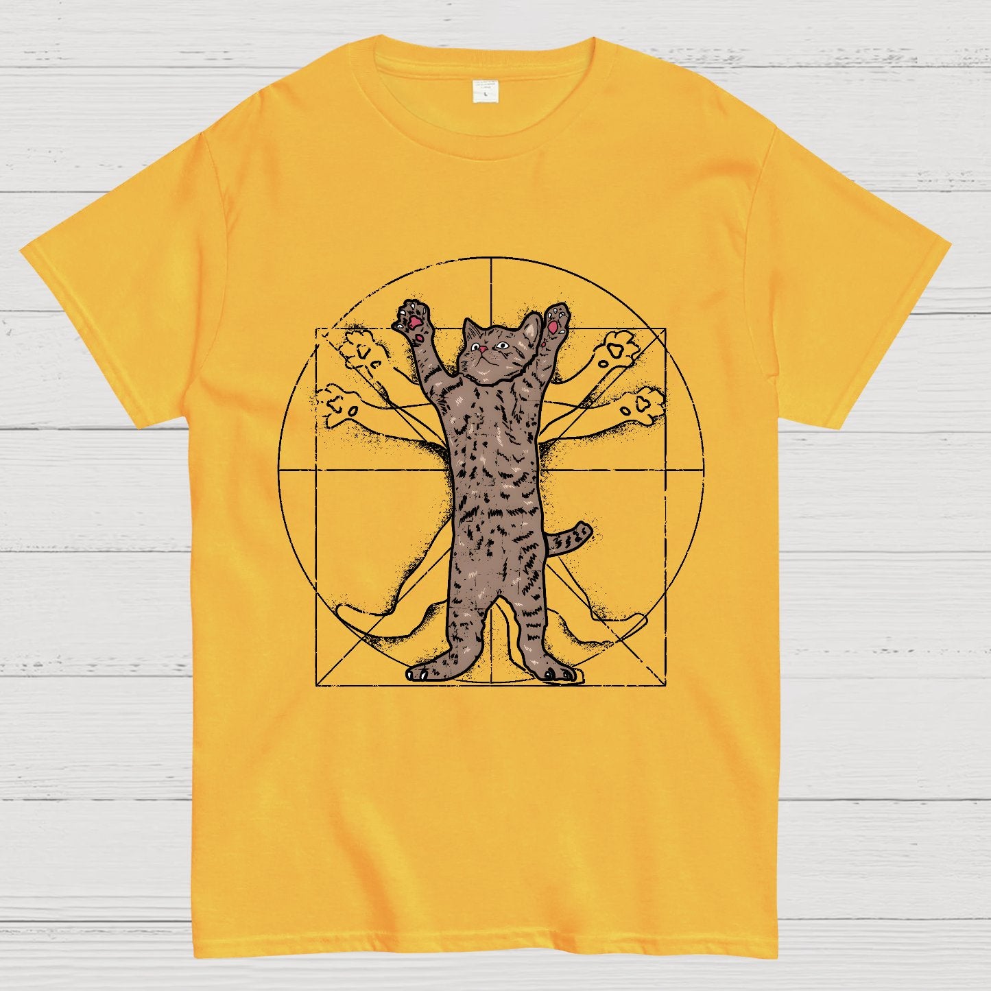 Vitruvian Cat Geek T-Shirt