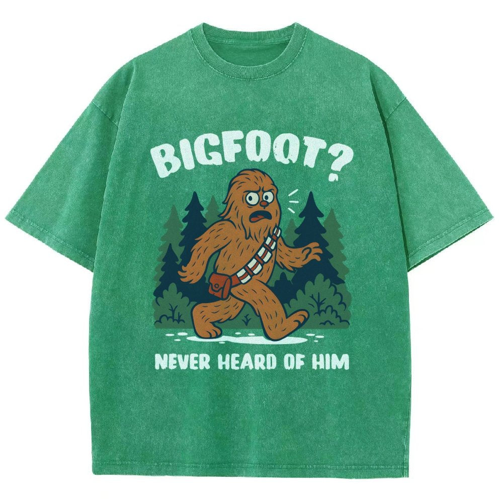 Bigfoot Never Heard Of Him Vintage Distressed T-shirt