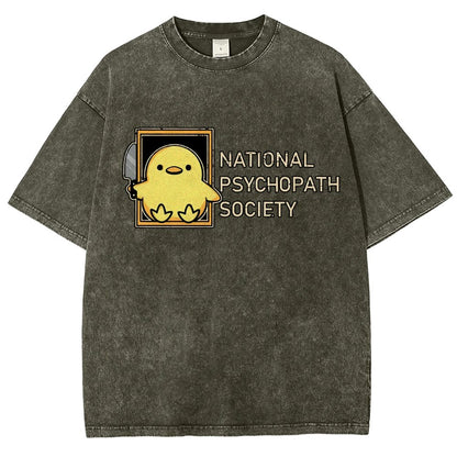 National Psychopath Sociaty Vintage Distressed T-shirt