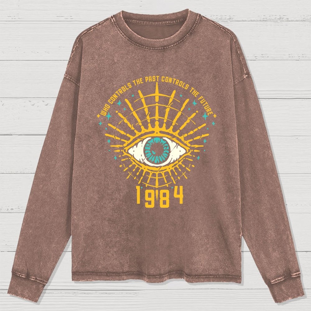 1984 George Orwell Control The Future Washed Long Sleeve Tee