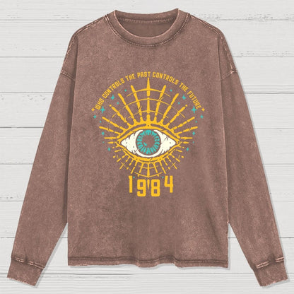 1984 George Orwell Control The Future Washed Long Sleeve Tee