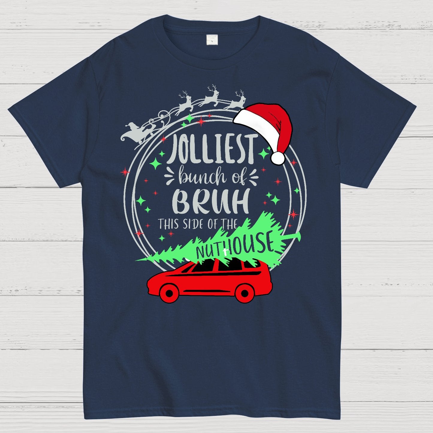 Jolliest Bunch of Bruh Christmas Geek T-Shirt