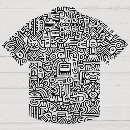 Retro Graffiti Art Print Geek Hawaiian Shirt