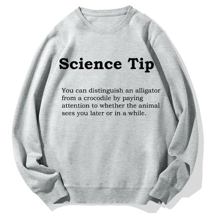 Crocodile Alligator Funny Science Tip Geek Cotton Sweatshirt