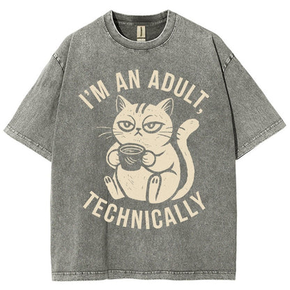 I'm an adult technically Vintage Distressed T-shirt