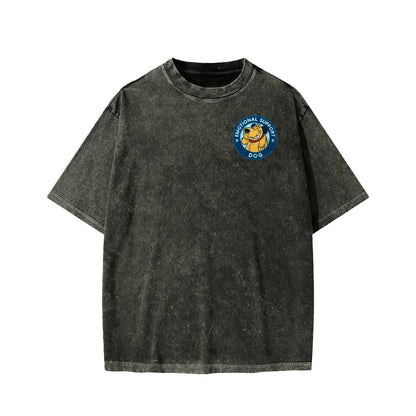 Dog Support Or Not? Front And Back Printing Washed T-shirt