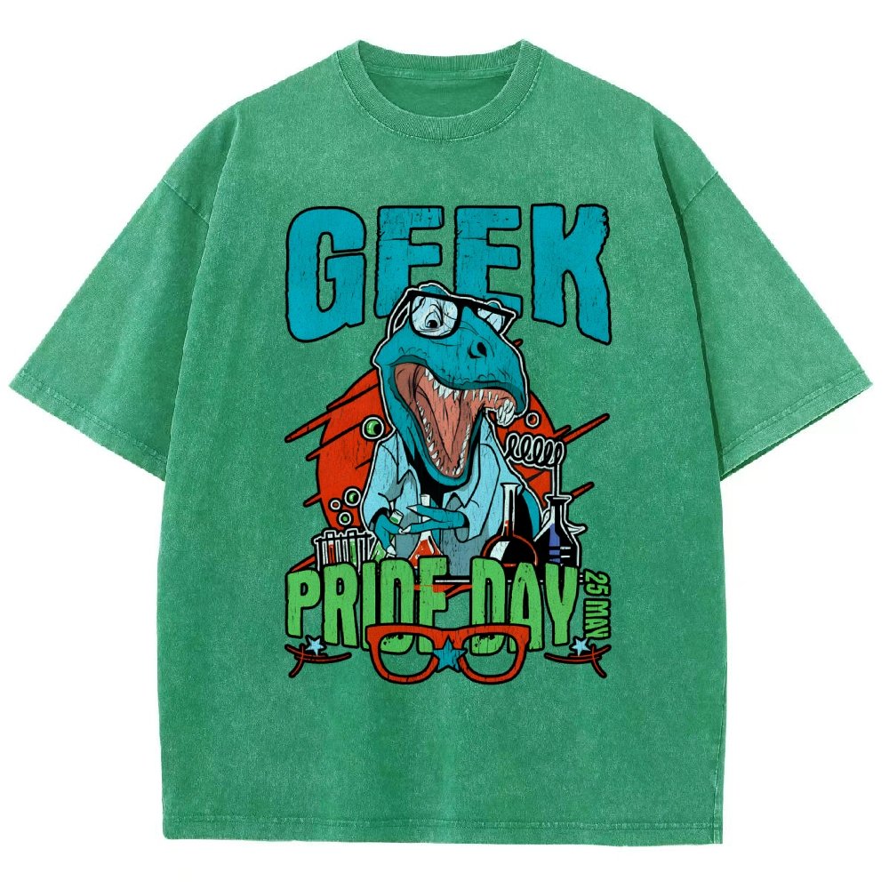Geek Pride Day Dinosaur Rex Vintage Distressed T-shirt