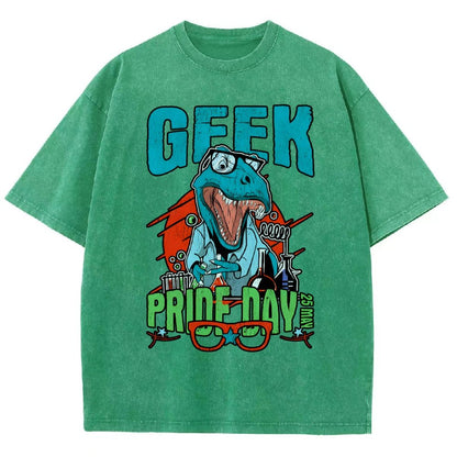 Geek Pride Day Dinosaur Rex Vintage Distressed T-shirt