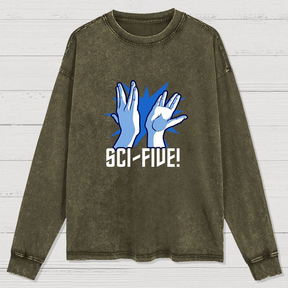 Sci-Five Washed Long Sleeve Tee