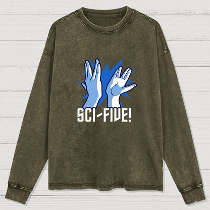 Sci-Five Washed Long Sleeve Tee