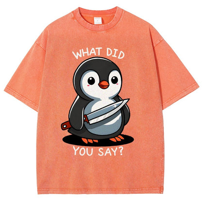What Did You Say？Vintage Distressed T-shirt