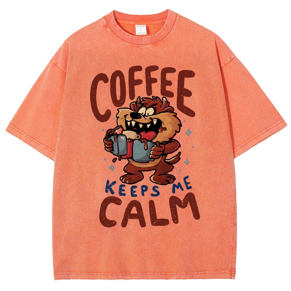 Coffee Keeps Me Calm Vintage Distressed T-shirt
