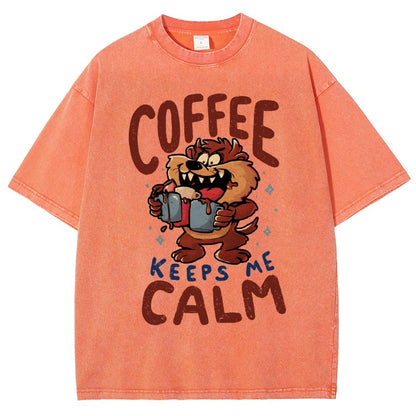 Coffee Keeps Me Calm Vintage Distressed T-shirt