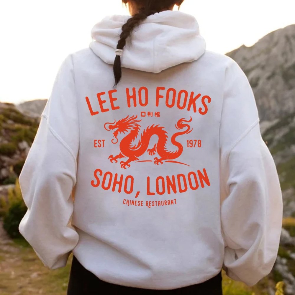 Lee Ho Fooks Printed Back Cotton Hoodie
