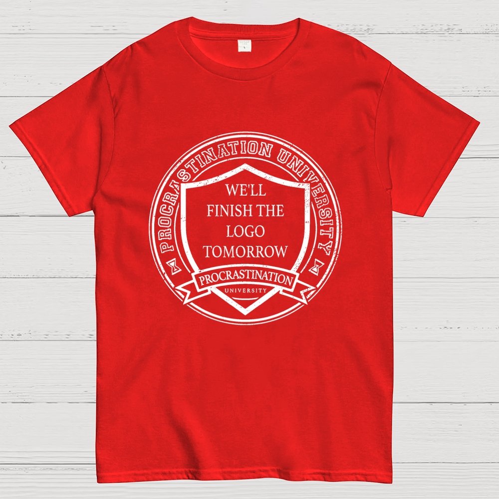 Procrastination University Logo Unisex Geek T-Shirt