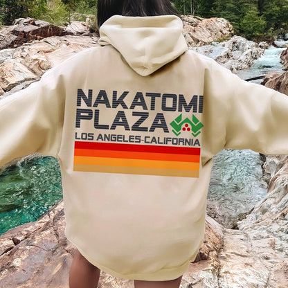 Retro Plaza Printed Back Unisex Cotton Hoodie