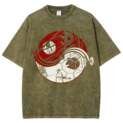 Yin Yang Vintage Distressed T-shirt