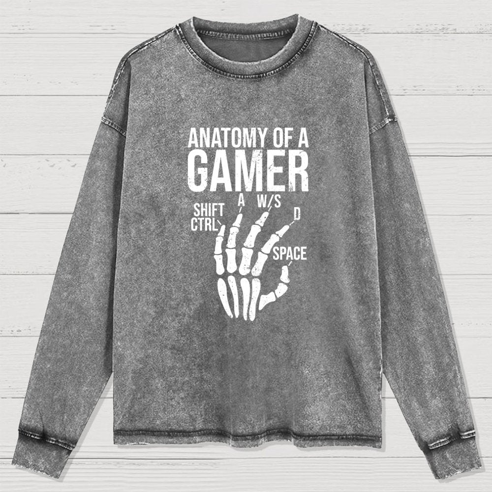 Anatomy of A Gamer Washed Long Sleeve Tee