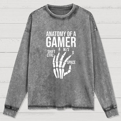 Anatomy of A Gamer Washed Long Sleeve Tee
