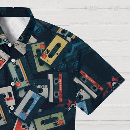 Vintage Audio Cassette Art Print Geek Hawaiian Shirt