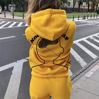 Vintage Mental Health Matters Graphic Print Printed Back Cotton Hoodie