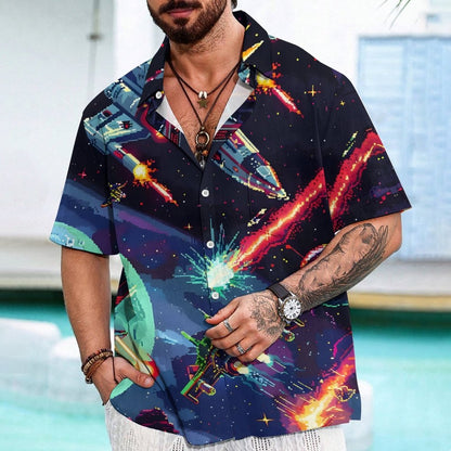 Space spaceship Geek Hawaiian Shirt