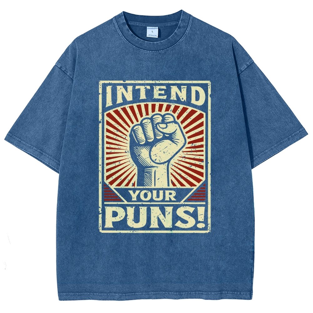 Intend Your Puns Vintage Distressed T-shirt