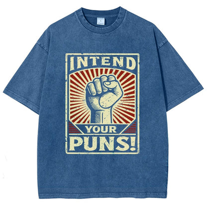 Intend Your Puns Vintage Distressed T-shirt