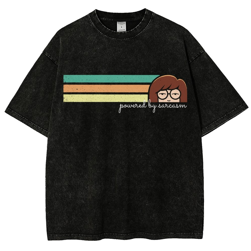 Power By Sarcasm Vintage Distressed T-shirt