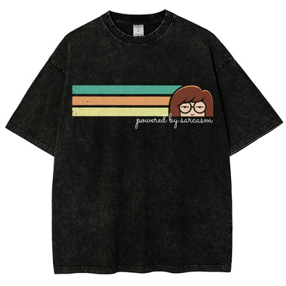 Power By Sarcasm Vintage Distressed T-shirt