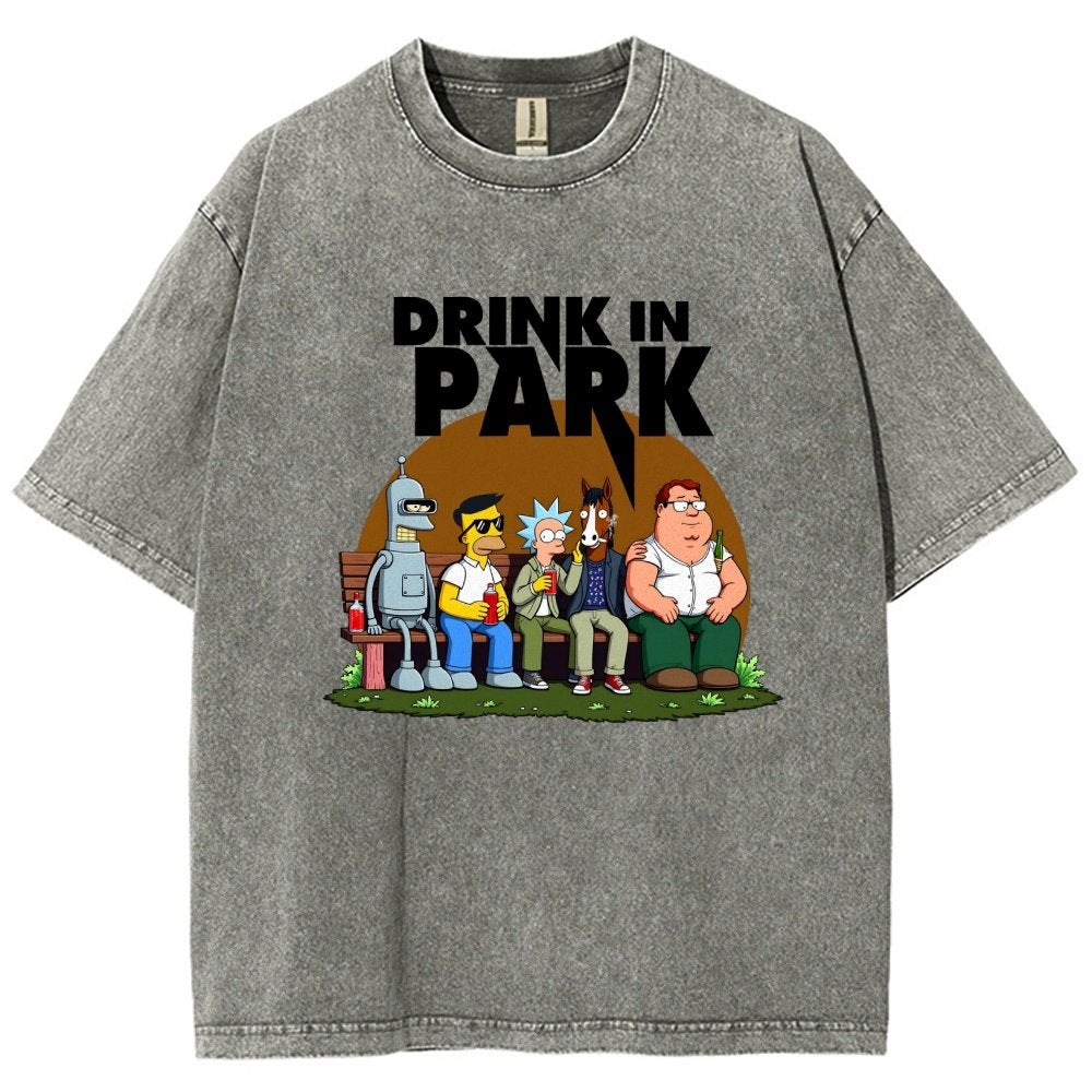 Drink in Park Vintage Distressed T-shirt