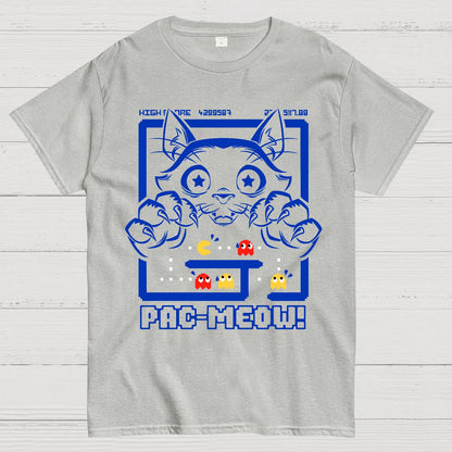 Vintage Game Cat Attack Pac Meow Geek T-Shirt