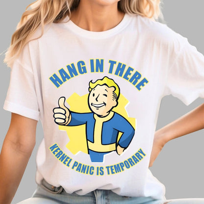 Hang In There-Kernel Panic Is Temporary Geek T-Shirt