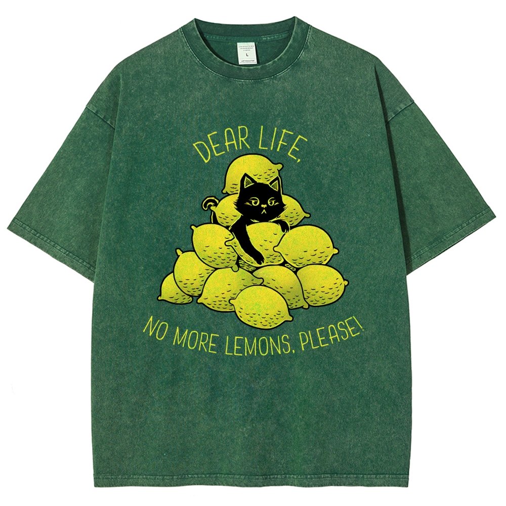 If Life Give You Lemons Black Cat Vintage Distressed T-shirt