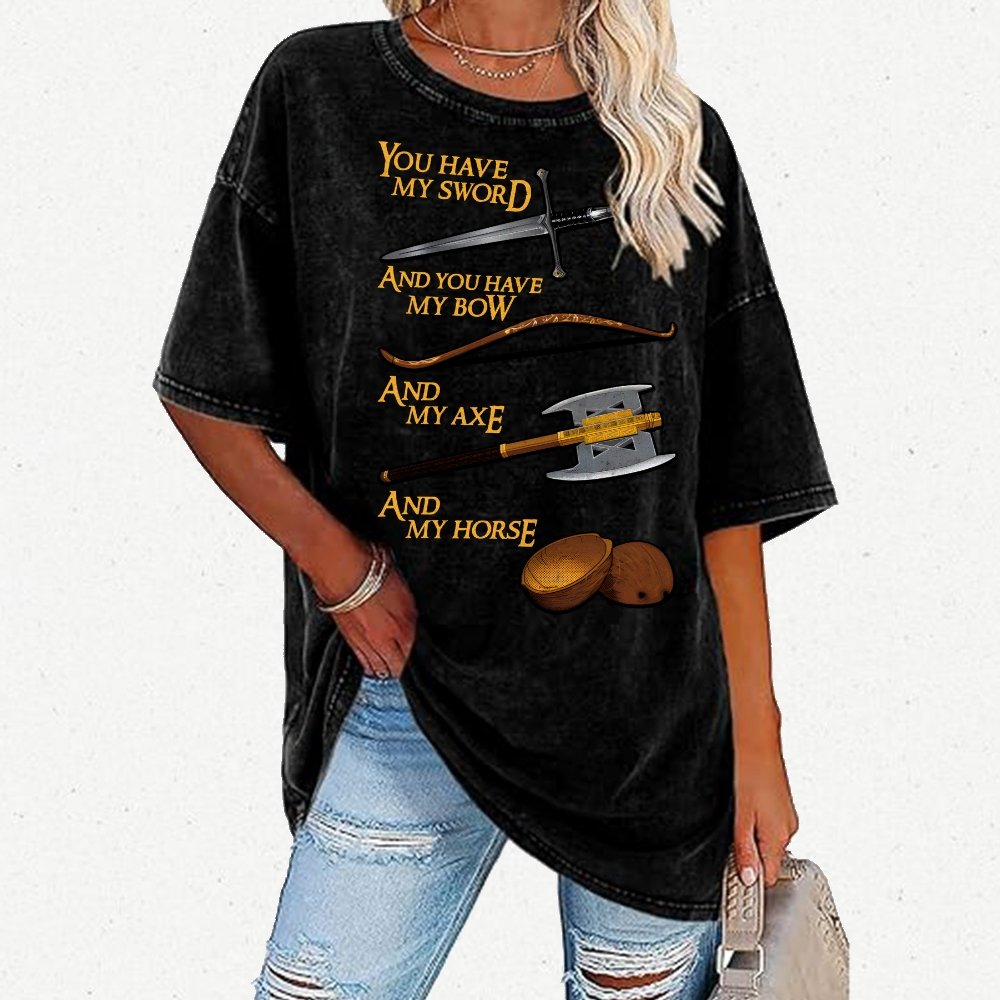 Holy Ring-You Have My Blade And You Have My Arrow And My Hammer And My Steed. Vintage Distressed T-shirt