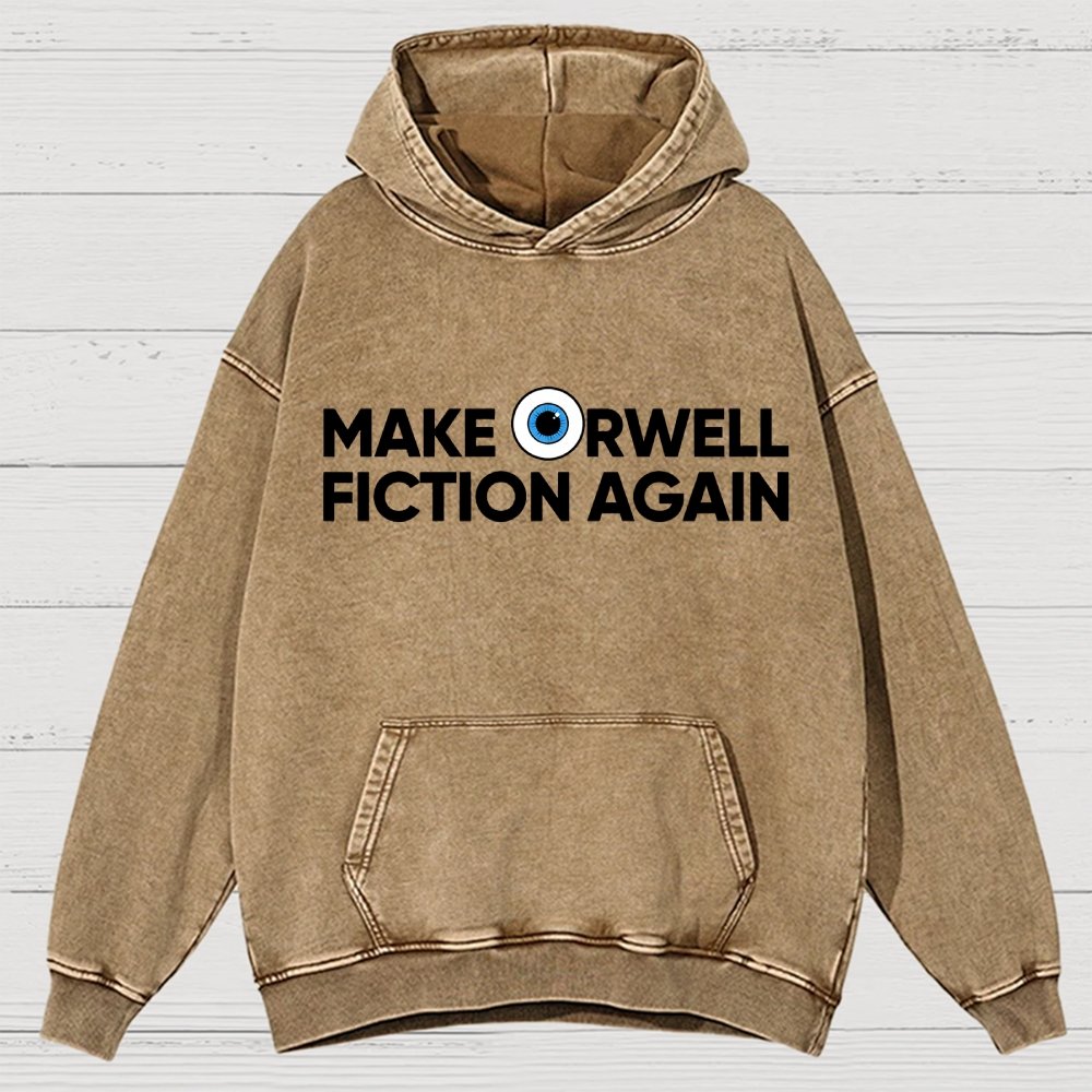 Make Orwell Fiction Again Vintage Distressed Hoodie