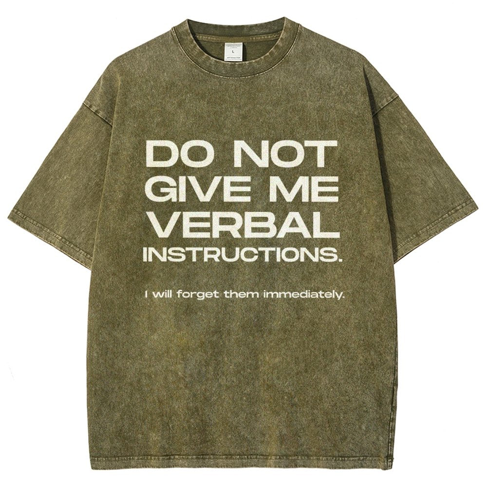 Funny ADHD Don’t Give Me Verbal Instructions Vintage Distressed T-shirt