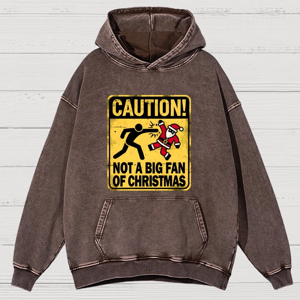 Christmas Caution Vintage Distressed Hoodie