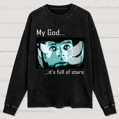 My God t's full of stars! Washed Long Sleeve Tee