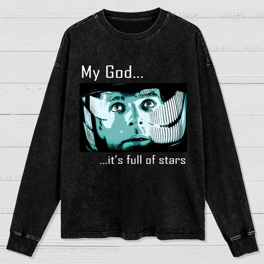 My God t's full of stars! Washed Long Sleeve Tee